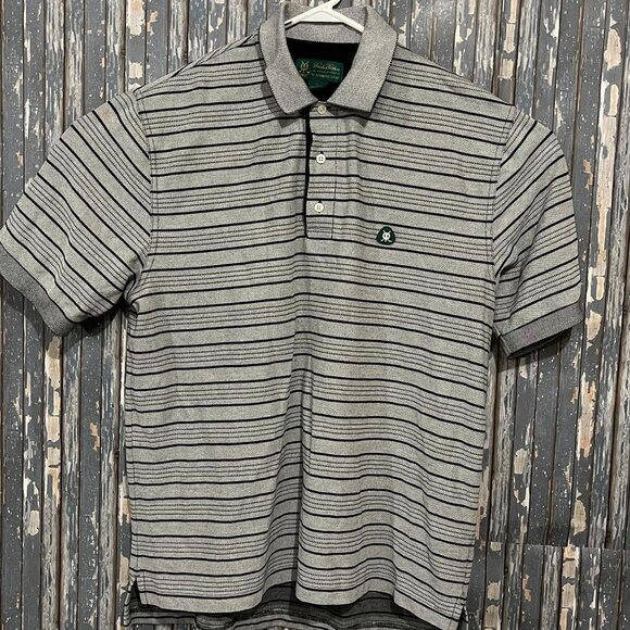Brooks Brothers St Andrews Links Polo Shirt Short Sleeve Striped Mens Large - Picture 1 of 4